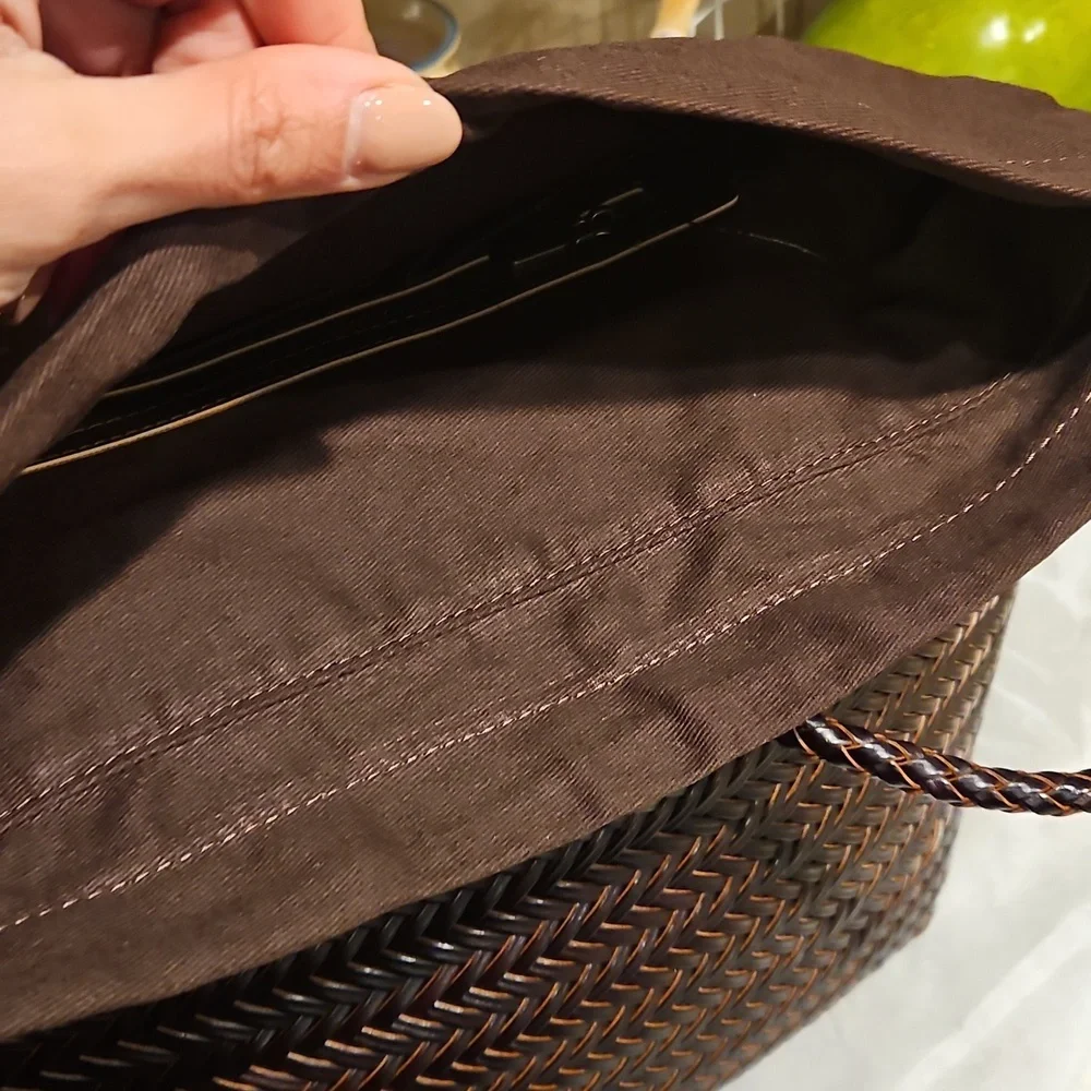 Nwt Split Leather Woven Bag - Picture 6 of 9